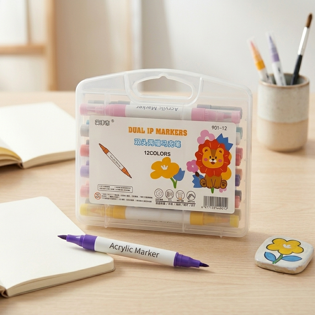 Cover of Happy Lion Dual Tip Markers (Acrylic) by Cozy Craft Co.